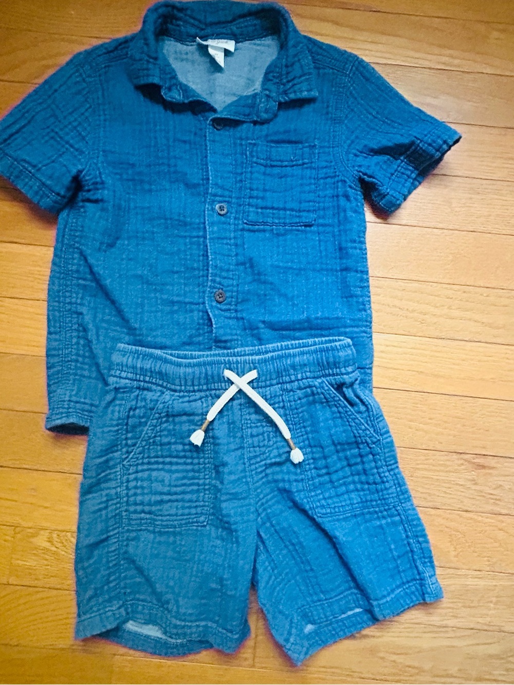 Cat & Jack Blue Cotton Gauze Kids Matching Shorts Set 5T